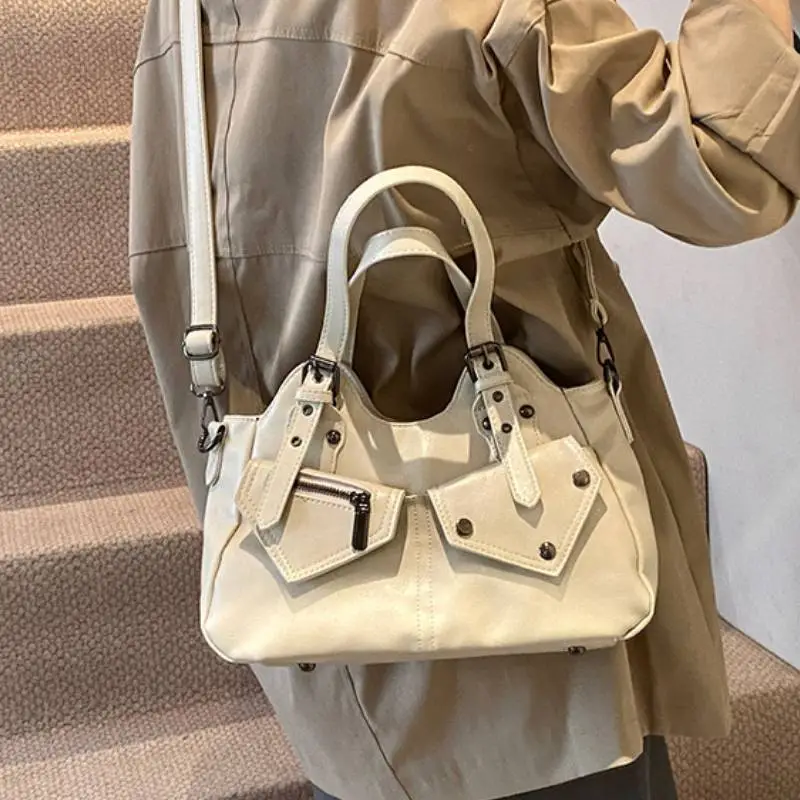 Contrast Color Retro Shoulder Bag-9