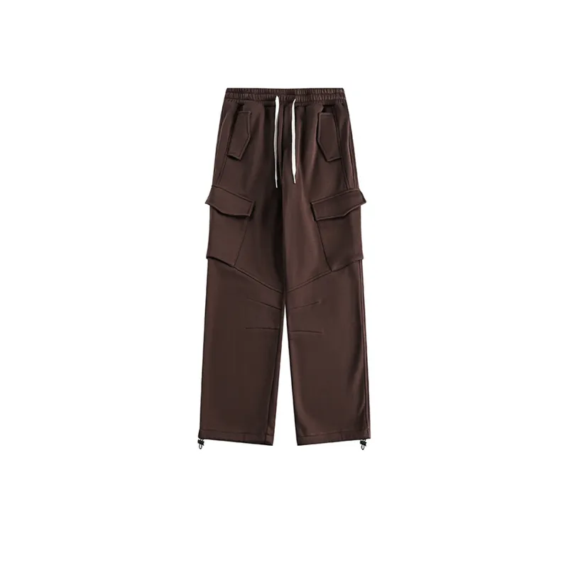Multi Pocket Casual Drawstring Elastomer Pants-4