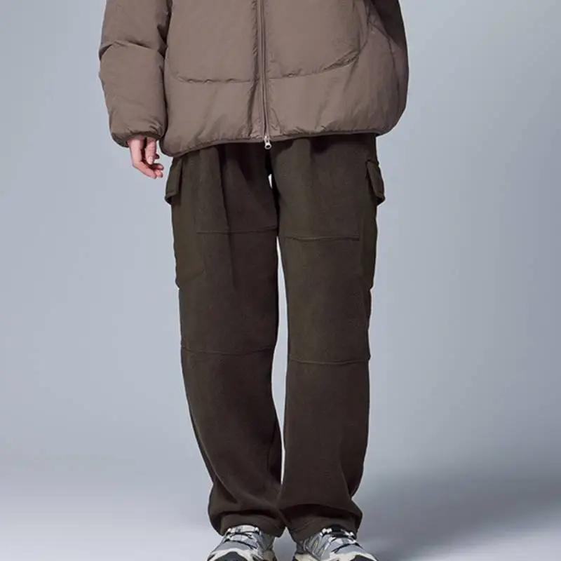 Loose Straight Leg Polyester Casual Pants-5