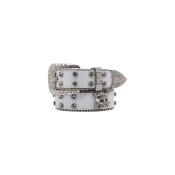 Personality Fashion Hip Hop Punk Rhinestone Skull Wide Belt