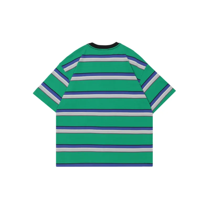 Fashionable Striped Cotton T Shirt-1