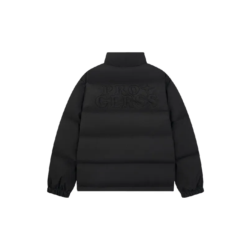 Plain Loose Blended Synthetic Fabrics Quilted Jacket-1