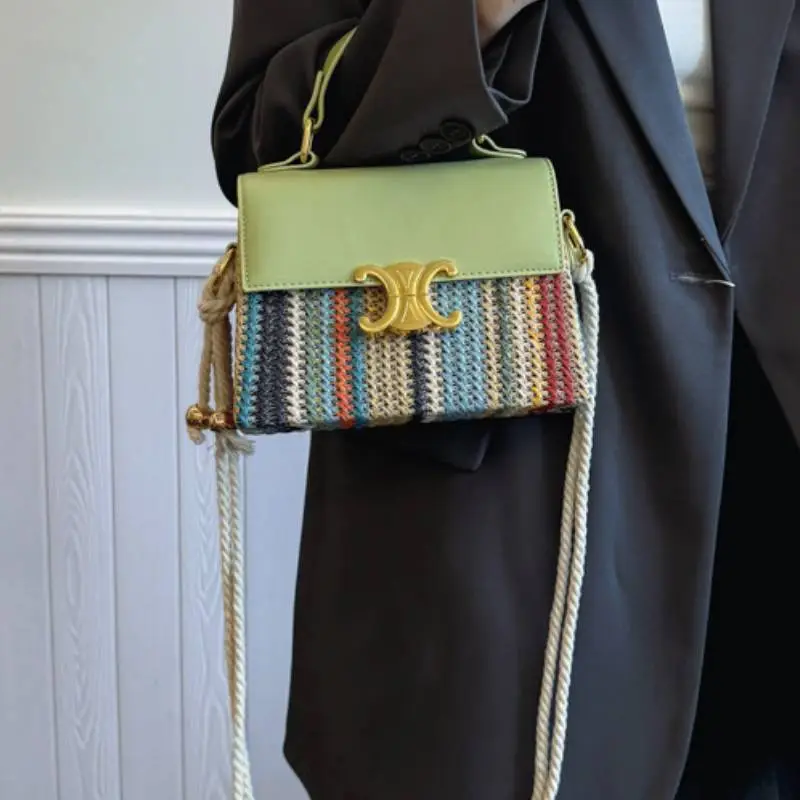 Fashion Contrast Color Handbag Women-1
