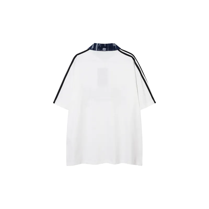 Loose Denim Lapel POLO Shirt-1