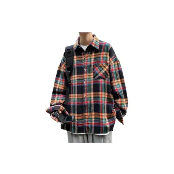 Trendy Loose Casual Plaid Long Sleeved Shirt