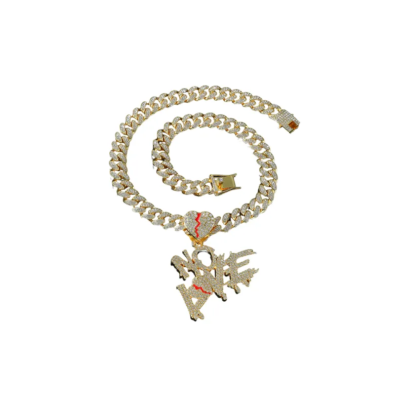 Stitching Letter Pendant Necklace-2