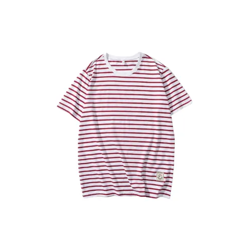 Striped Loose Cotton Blended Fabric T Shirt