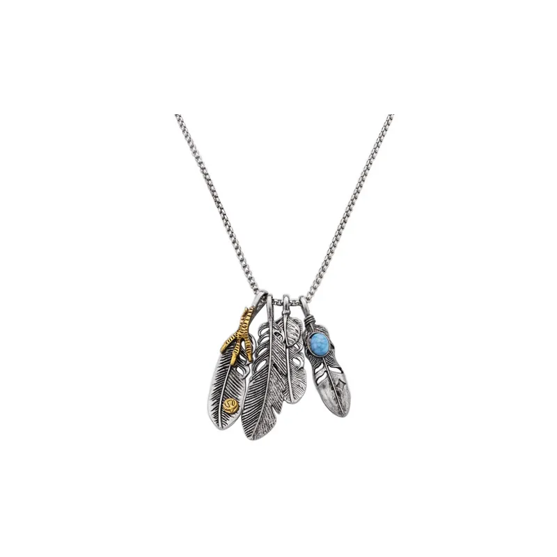 Trendy Feather Pendant Necklace-0