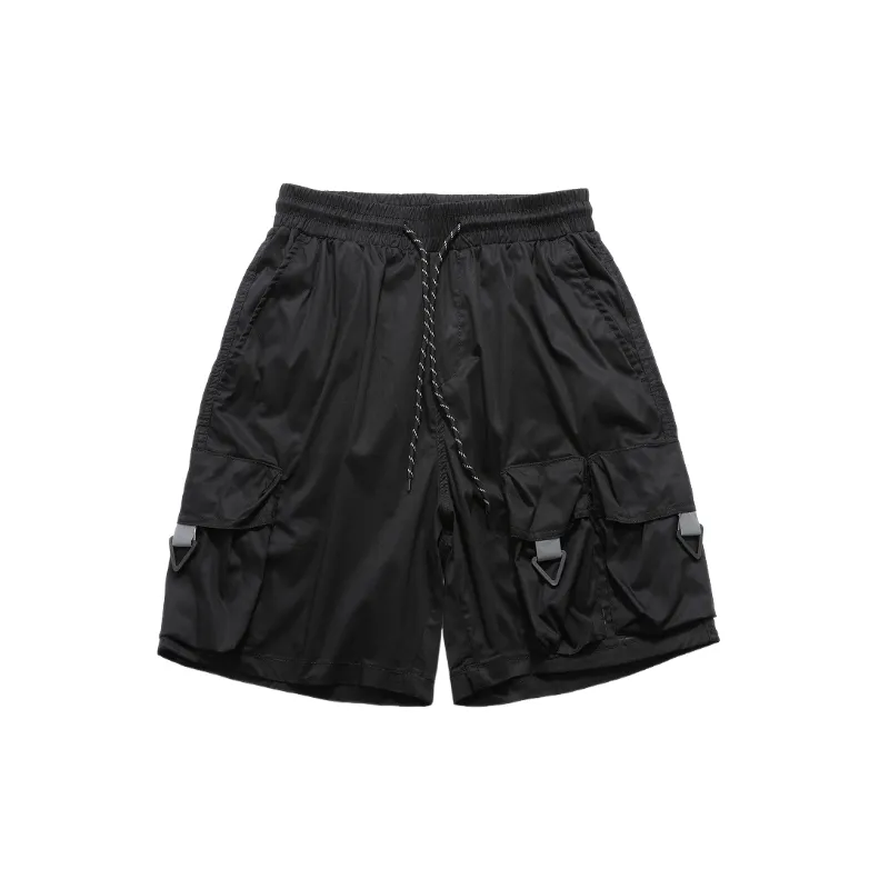 Casual Loose Blended Synthetic Fabrics Cargo Shorts-0