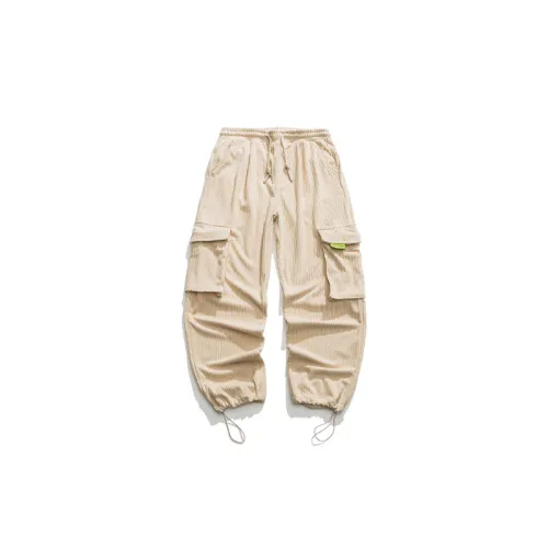 Retro Corduroy Multi-Pocket Loose Casual Pants