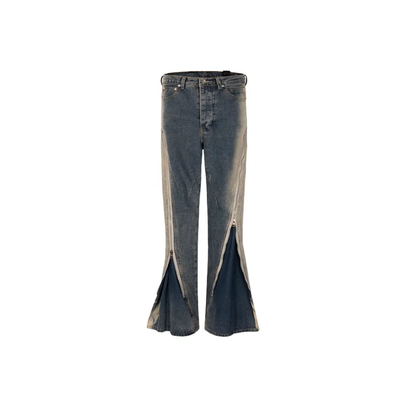 Fashionable Contrasting Color Jeans-0