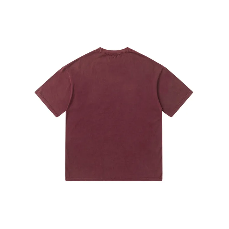 Retro Loose Washed Spray T Shirt-5