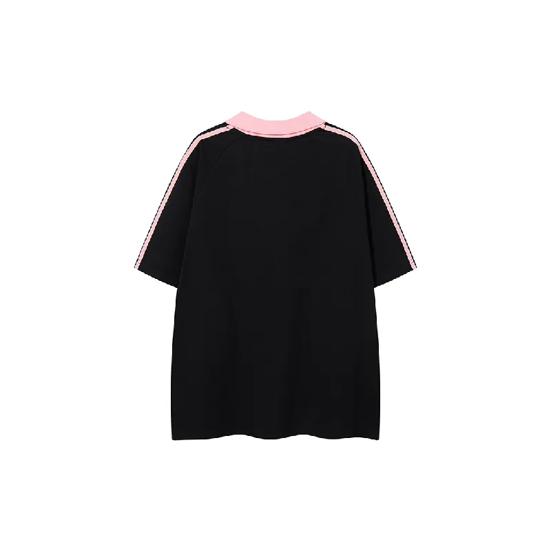 Fashionable Contrast Color Cotton Blended Fabric T Shirt Unisex-1