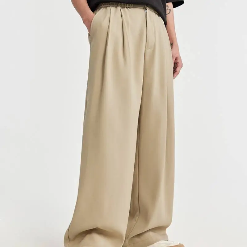 Loose Casual Polyester Suit Trousers-2