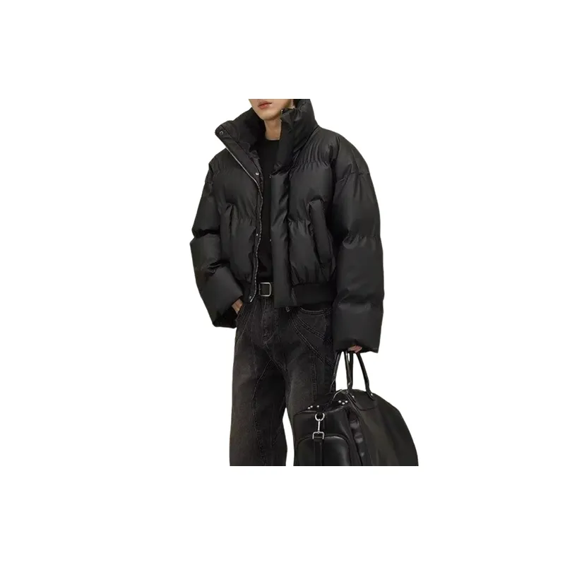 Basics Loose Zipper Down Jacket-2