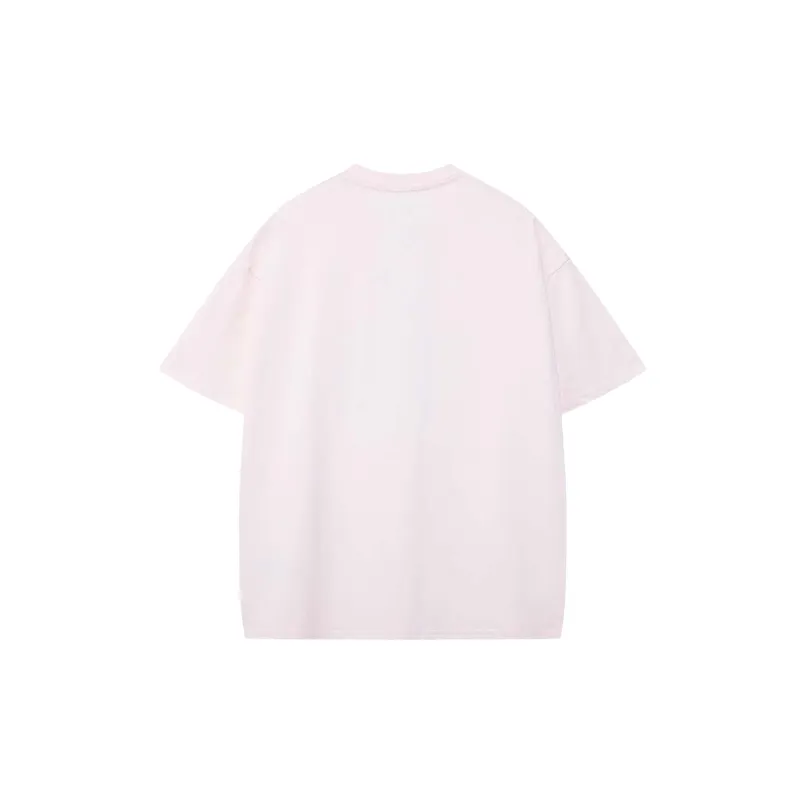 Embroidery Loose Cotton Blended Fabric T Shirt-5