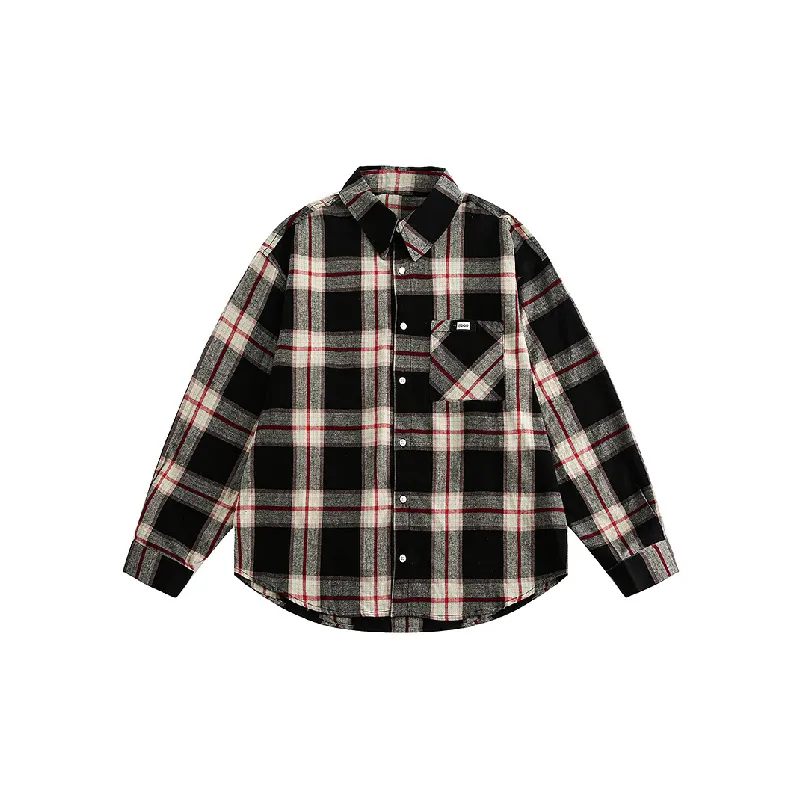 Casual Loose Cotton Blended Fabric Shirt-0