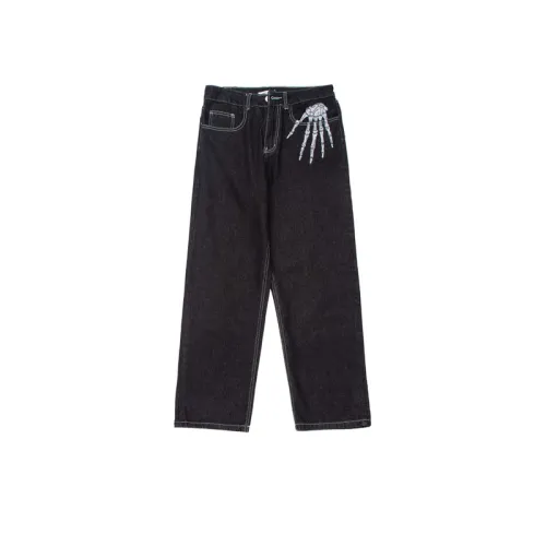 Street Embroidered Loose Jeans