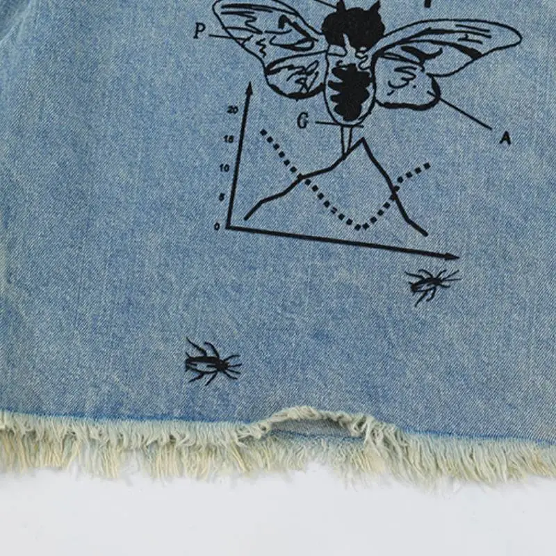 Casual Loose Denim Shorts-3