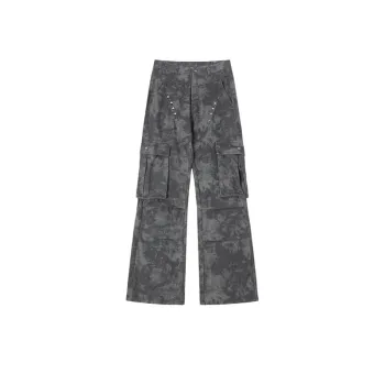Camouflage Rivet Nail Multi Pocket Tooling Jeans
