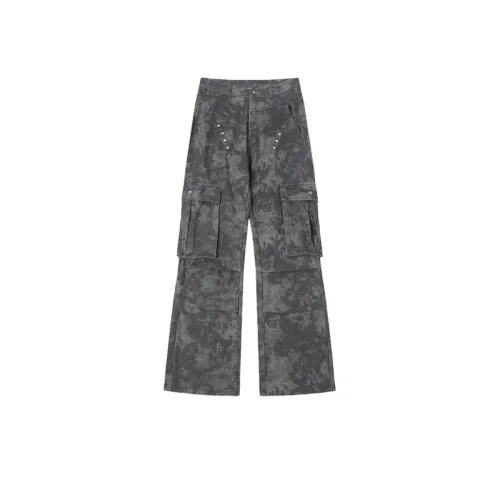 Camouflage Rivet Nail Multi Pocket Tooling Jeans