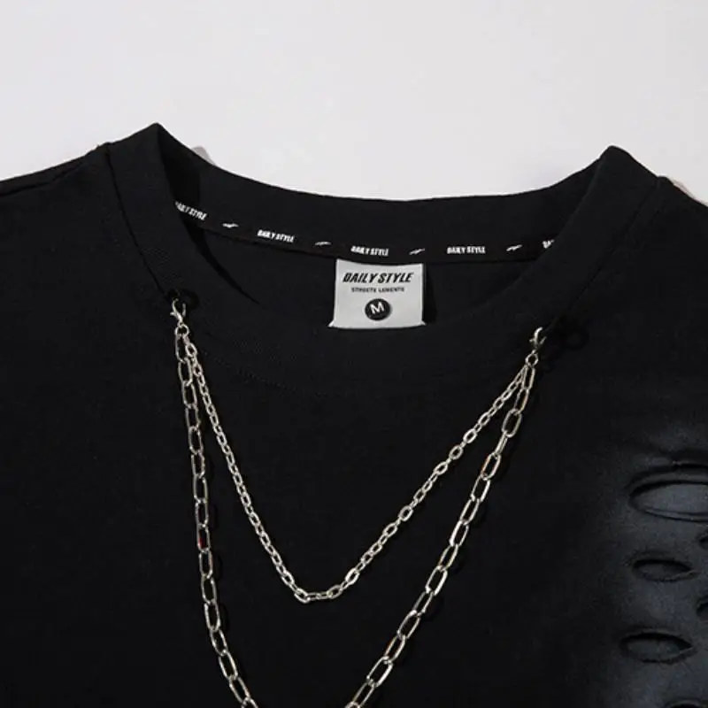 Street Ripped Cotton T Shirt-2