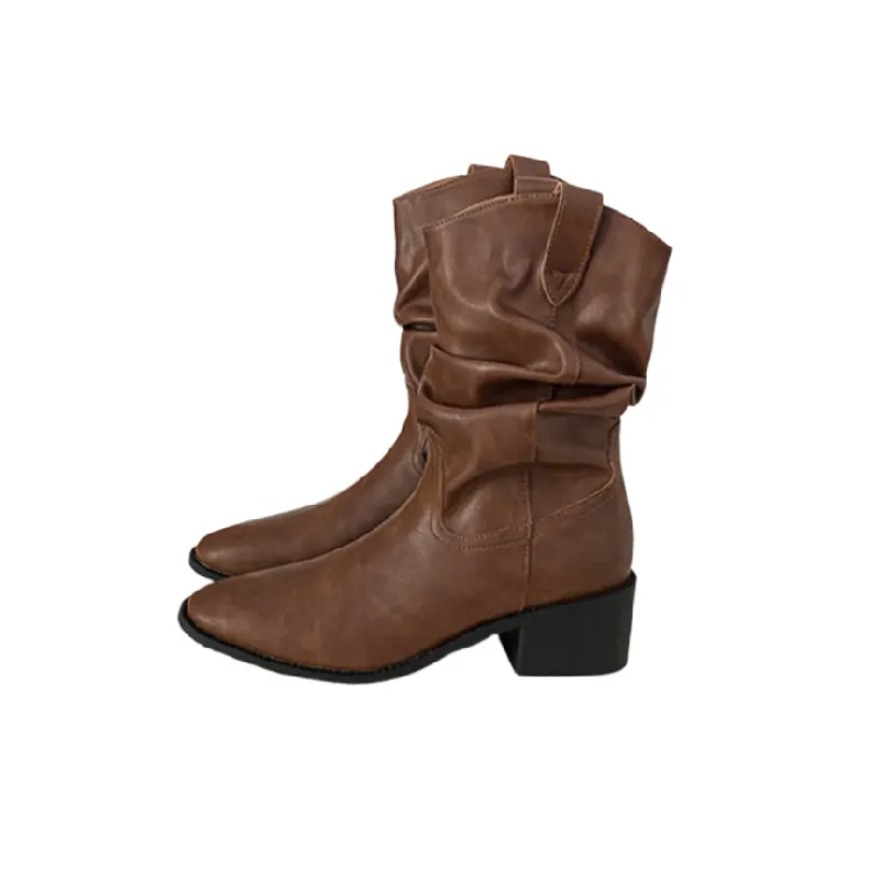 Retro Fashionable Mid Calf Boots-3