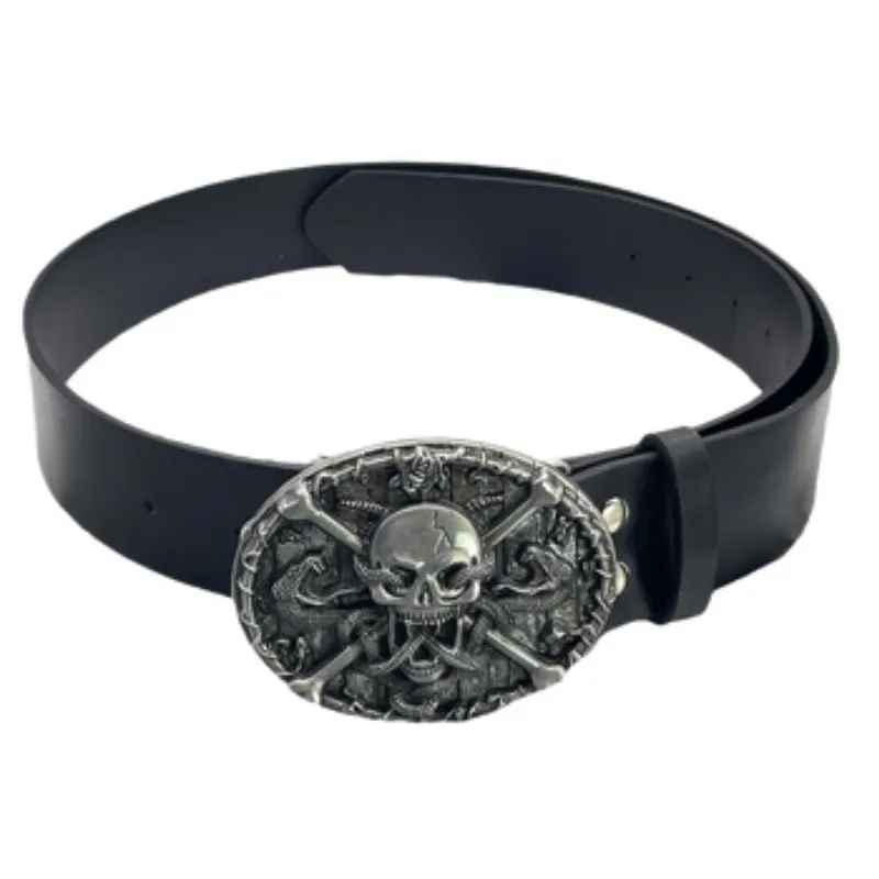 Punk Metal Leather Belt-0