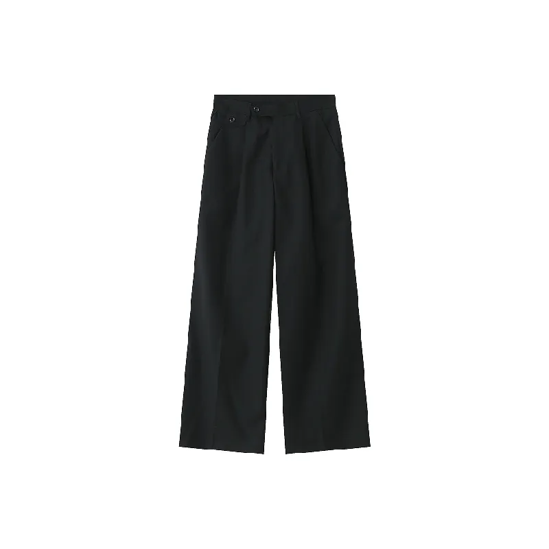 Casual Loose Polyester Suit Trousers-3
