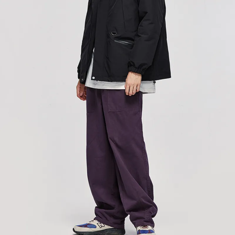 Basics Loose 100% Cotton Casual Pants-3