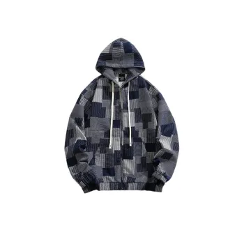 Fashion Loose Hooded Plaid Jacket
