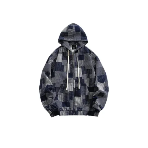 Fashion Loose Hooded Plaid hooded Jacket