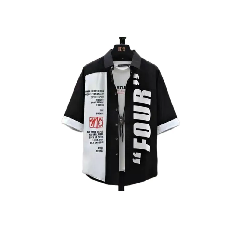 Trendy Five Point Sleeve Workwear Shirt-0