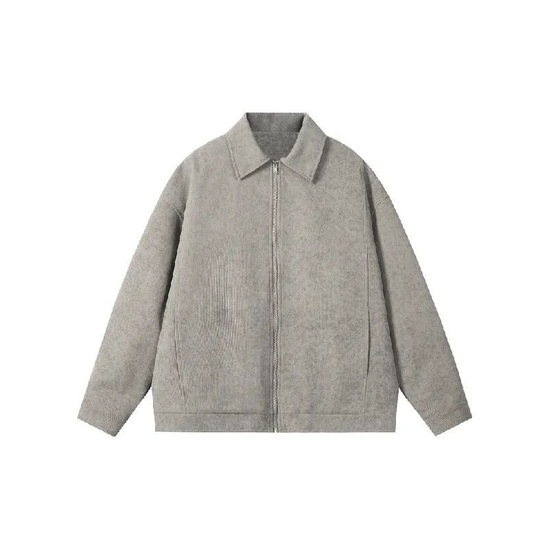 Casual Plain Corduroy Jacket-2