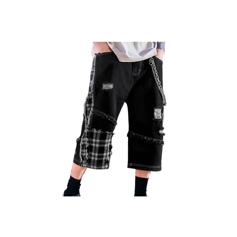Trendy Stitching Denim Trousers-2
