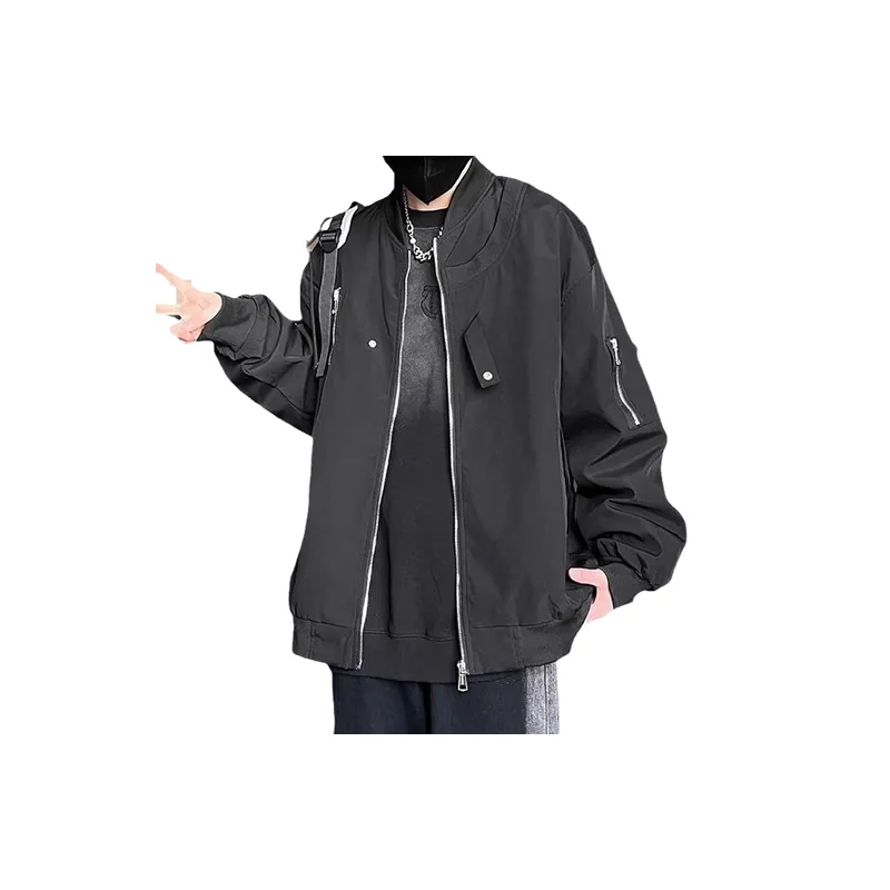 Loose Casual Blended Synthetic Fabrics Jacket-0