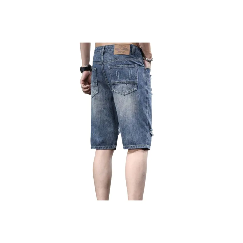 Retro Washed Denim Shorts-1