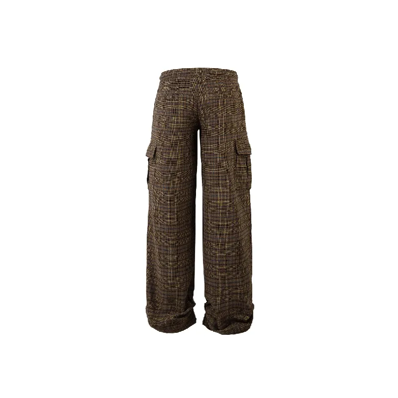 Street Plaid Denim Casual Pants-1
