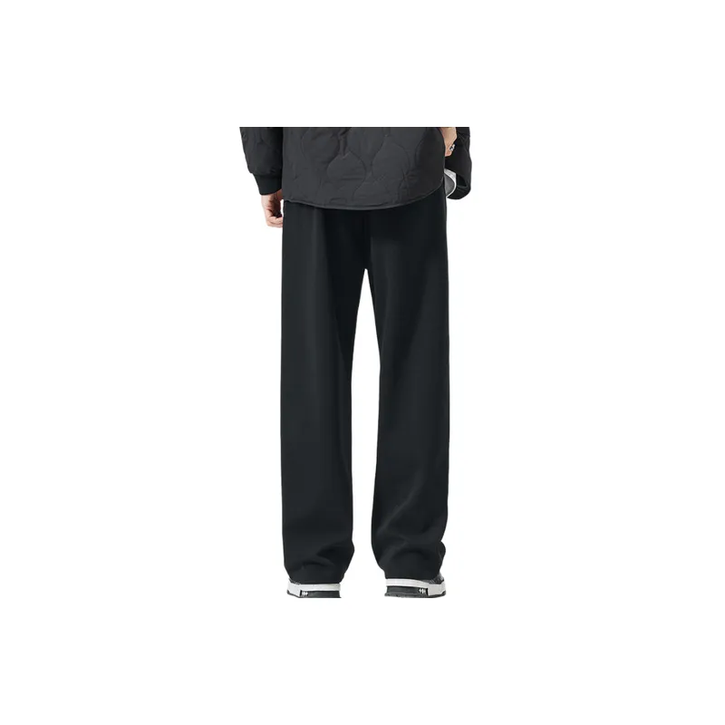 Simple Loose Blended Synthetic Fabrics Suit Trousers-2