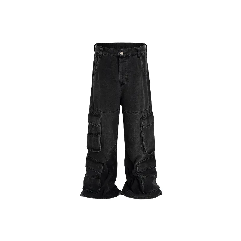 Fashionable Washed Loose Jeans-0