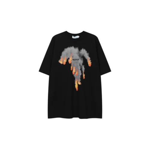 Oversize Fireball Printed Loose Crewneck Cotton Short sleeved T shirt