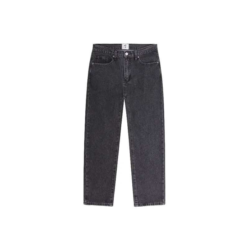 Loose Washed Gray Straight Jeans