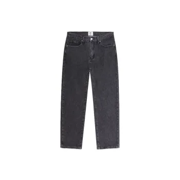 Loose Washed Gray Straight Jeans