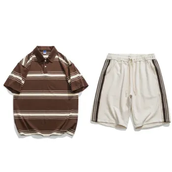 Striped Shirt And Shorts Two Piece Set