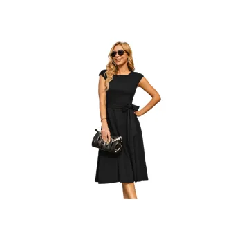 Fashionable Plain Polyester Dress Women