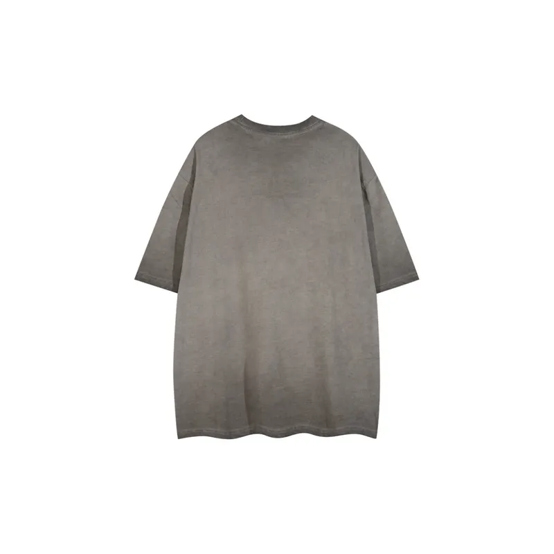 Retro Style Print Washed Sports T Shirt-1
