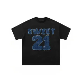 Trendy Embroidery Polyester T Shirt
