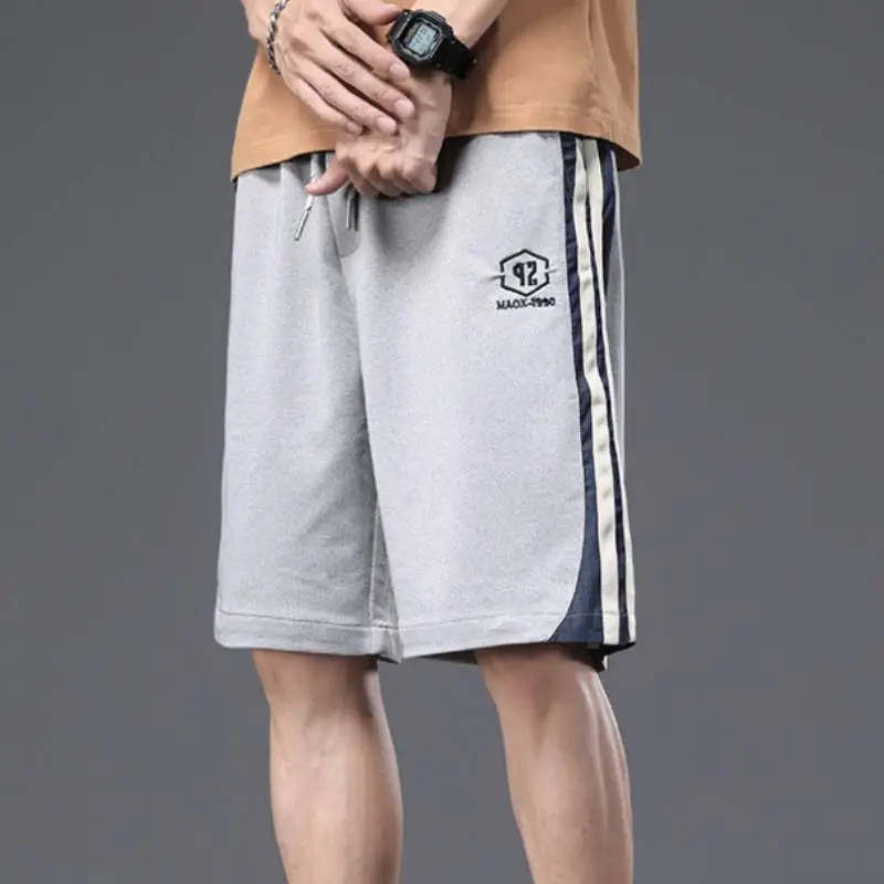 Casual Loose Blended Synthetic Fabrics Sports Shorts-4
