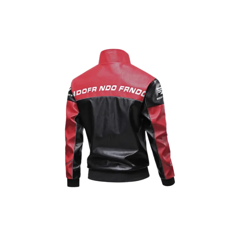 Casual Loose Print Leather Jacket-1