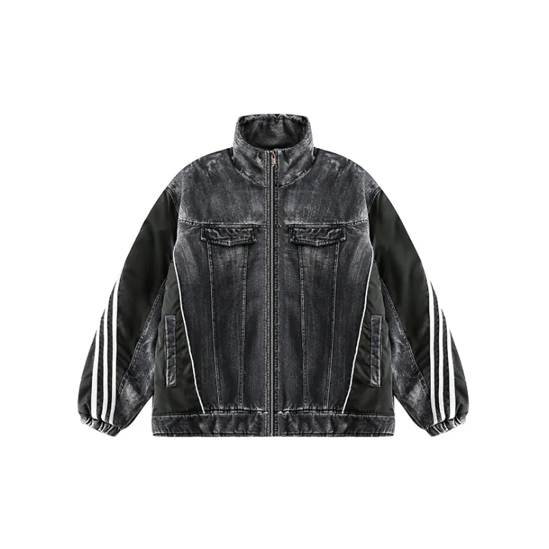 Retro Washed Denim Jacket-0